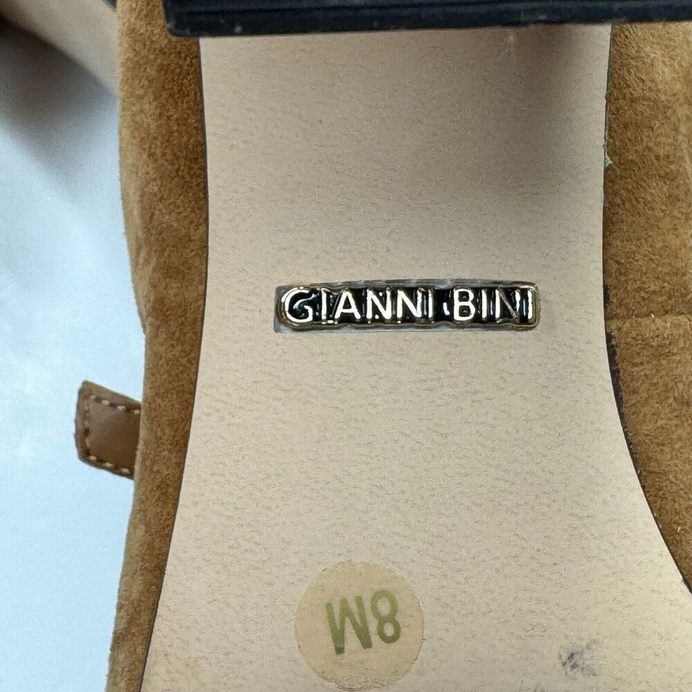 Gianni Bini Heels Womens 8M Brown Suede Strappy Zip Up Block Pump 4" - Picture 9 of 10